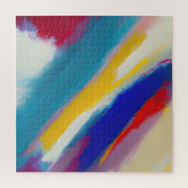 abstrakte Kunst "Azure Cascade" Puzzle (Vertikal)