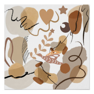 ABSTRAKTE KUNST BEIGE THEMA POSTER