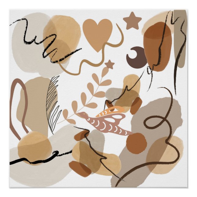 ABSTRAKTE KUNST BEIGE THEMA POSTER (Vorderseite)