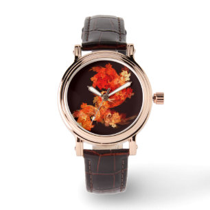 Abstrakte Kunst beim Tanzen von Feuervögeln Armbanduhr