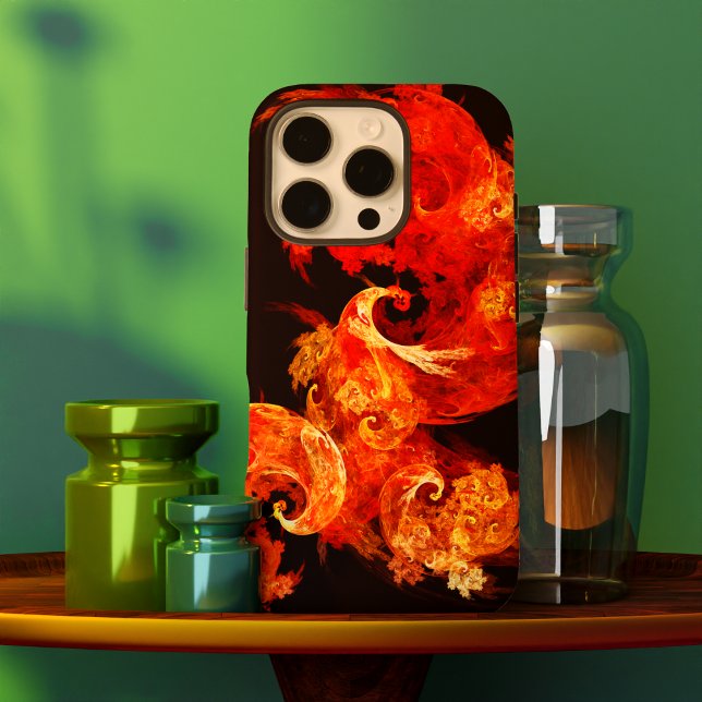 Abstrakte Kunst beim Tanzen von Feuervögeln Case-Mate iPhone Hülle (Dancing Firebirds Abstract Art Case-Mate iPhone Case)