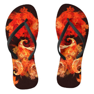 Abstrakte Kunst beim Tanzen von Feuervögeln Flip Flops