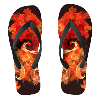 Abstrakte Kunst beim Tanzen von Feuervögeln Flip Flops