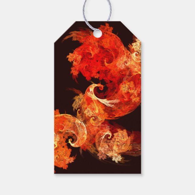 Abstrakte Kunst beim Tanzen von Feuervögeln Geschenkanhänger (Vorderseite)