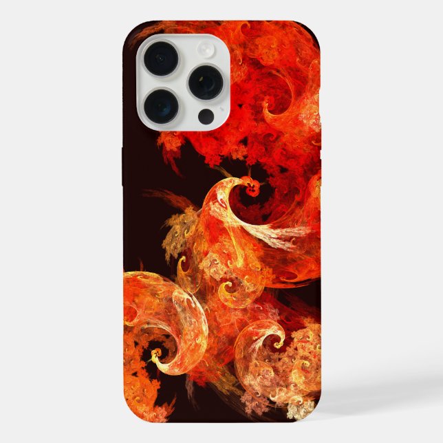 Abstrakte Kunst beim Tanzen von Feuervögeln iPhone Hülle (Rückseite)