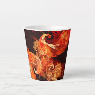 Abstrakte Kunst beim Tanzen von Feuervögeln Milchtasse