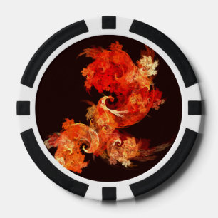 Abstrakte Kunst beim Tanzen von Feuervögeln Pokerchips