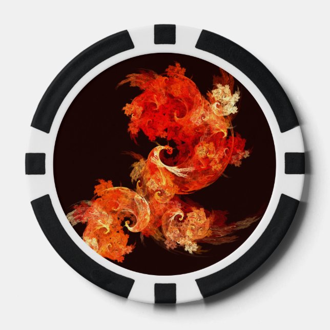 Abstrakte Kunst beim Tanzen von Feuervögeln Pokerchips (Vorderseite)