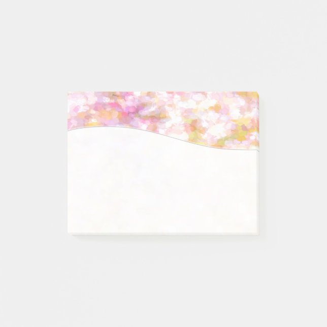 Abstrakte Kunst Blassgelbe Pastelle Impressionismu Post-it Klebezettel (Vorderseite)