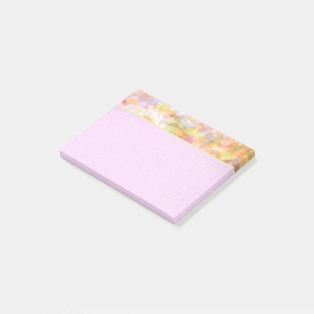 Abstrakte Kunst Blassgelbe Pastelle Impressionismu Post-it Klebezettel (angewinkelt)