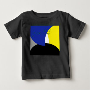 Abstrakte Kunst Blau Gelb Baby T-shirt