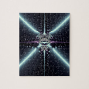 Abstrakte Kunst Blaue Sterne Puzzle