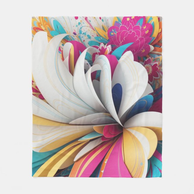 abstrakte Kunst bunt Fleecedecke (Vorderseite)