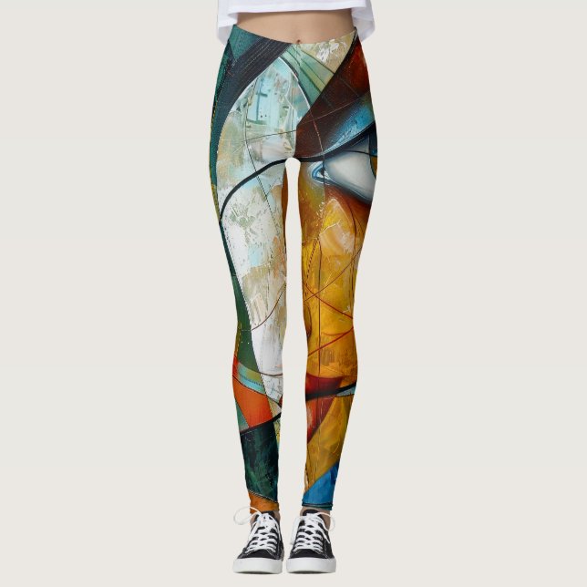 Abstrakte Kunst bunt Leggings (Vorderseite)