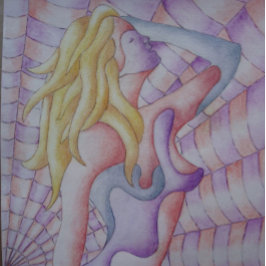 abstrakte Kunst, buntes Rosa, positives Retro Puzzle