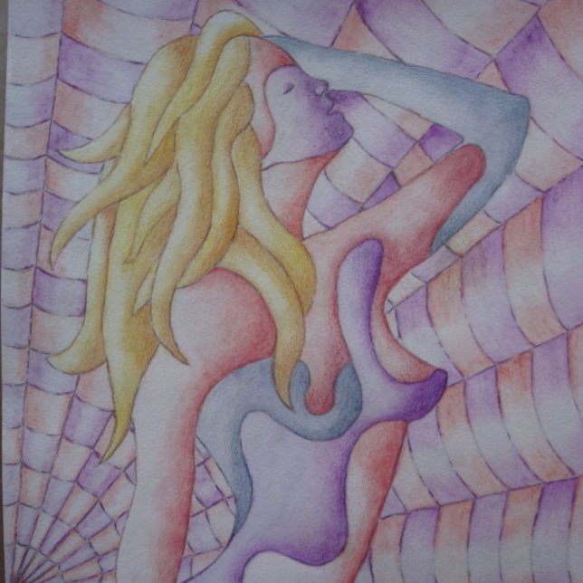 abstrakte Kunst, buntes Rosa, positives Retro Puzzle (Von Creator hochgeladen)