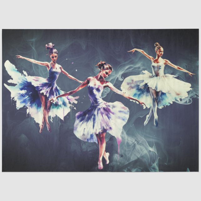 Abstrakte Kunst Collage Balletttänzer Decoupage Seidenpapier (Vorderseite)