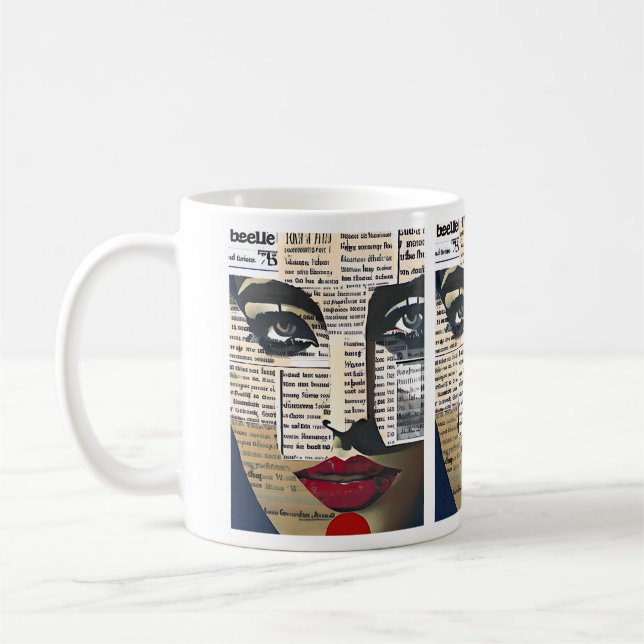 Abstrakte Kunst | Dame's Face Digital Art Kaffeetasse (Links)