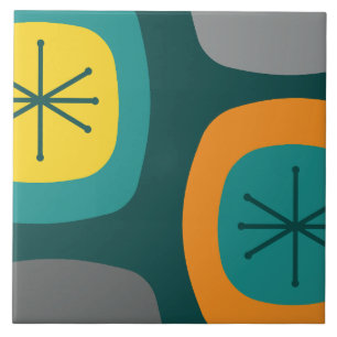 abstrakte Kunst der 1950er Jahre Aquamarin mehrfar Fliese