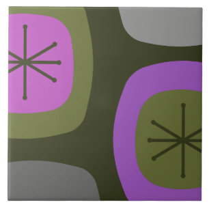 abstrakte Kunst der 1950er Jahre Grün rosa Fliese