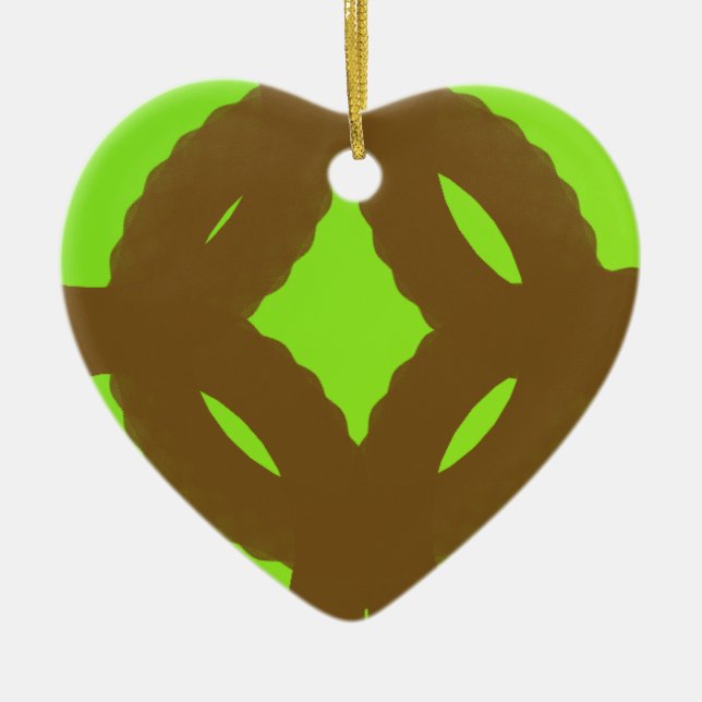 abstrakte Kunst der grünen Ewigkeit Keramikornament (Vorne)