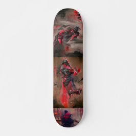 Abstrakte Kunst der Ninja roten Todes Skateboard