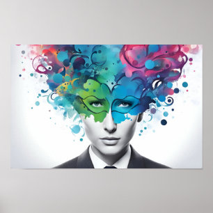 Abstrakte Kunst der psychischen Gesundheit Poster