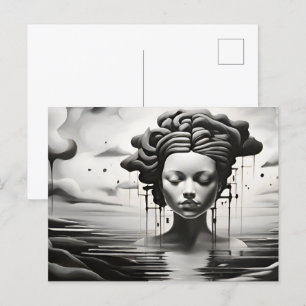 Abstrakte Kunst der psychischen Gesundheit Postkarte