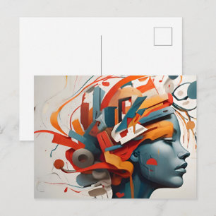 Abstrakte Kunst der psychischen Gesundheit Postkarte