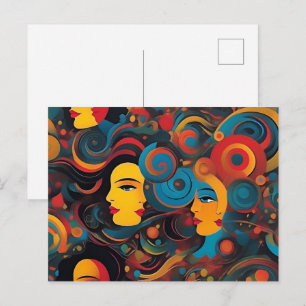 Abstrakte Kunst der psychischen Gesundheit Postkarte