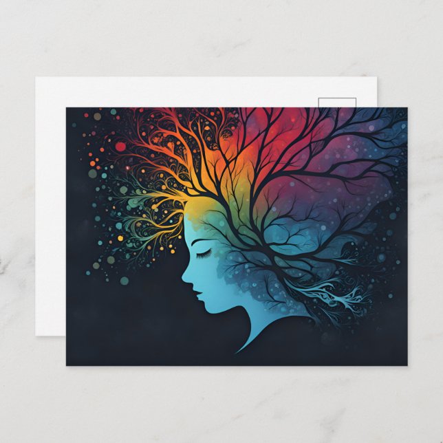 Abstrakte Kunst der psychischen Gesundheit Postkarte (Vorne/Hinten)