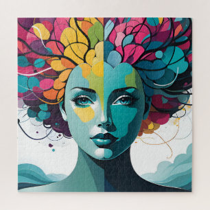 Abstrakte Kunst der psychischen Gesundheit Puzzle