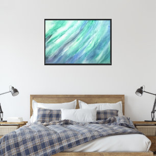Abstrakte Kunst des grünen Ozeans Moderne Moderne Leinwanddruck