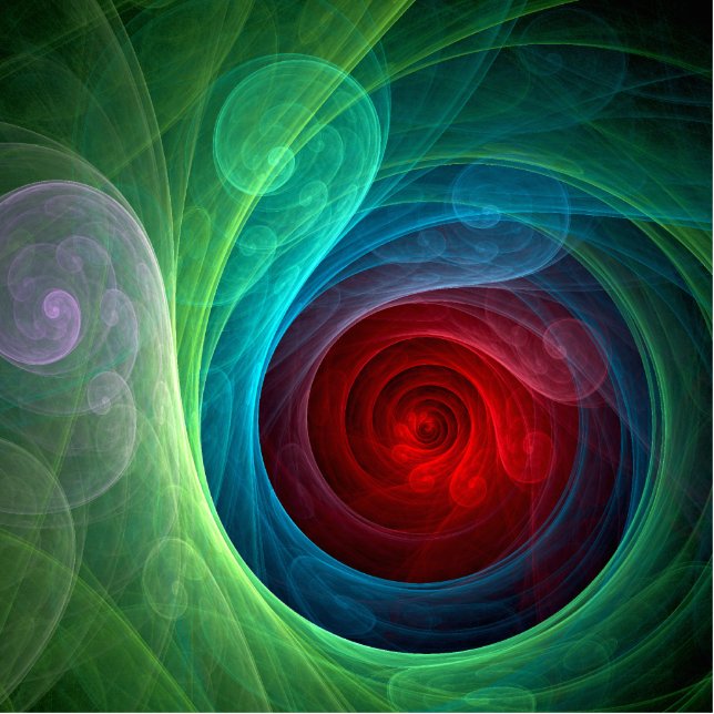 Abstrakte Kunst des Roten Sturms Freistehende Fotoskulptur (Vorne)