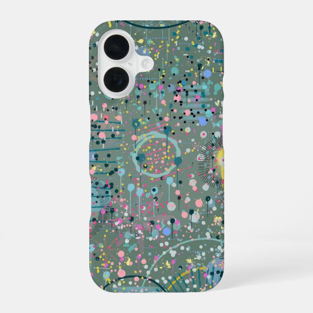 Abstrakte Kunst: Durch die Wiese  iPhone 16 Hülle (Rückseite)