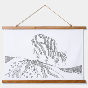 Abstrakte Kunst einfache Skizze Wandteppich Mit Holzrahmen