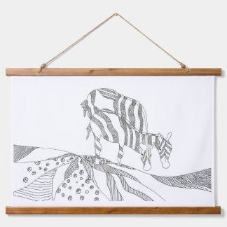 Abstrakte Kunst einfache Skizze Wandteppich Mit Holzrahmen