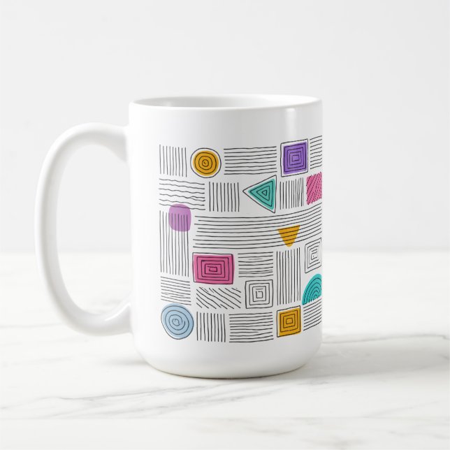 Abstrakte Kunst Einzigartiges Authentisches Design Kaffeetasse (Links)