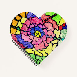 Abstrakte Kunst Farbenfrohe Wunderbare Blume Notizbuch