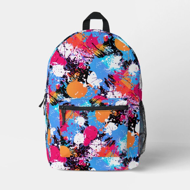 Abstrakte Kunst - farbenfroher Rucksack (Vorderseite)