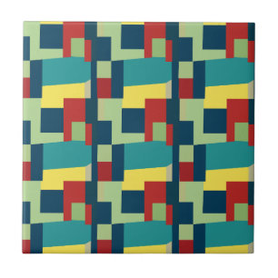 Abstrakte Kunst Farbige Geometrische Moderne Fliese
