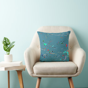 Abstrakte Kunst - Farbspritzer in kundenspezifisch Kissen