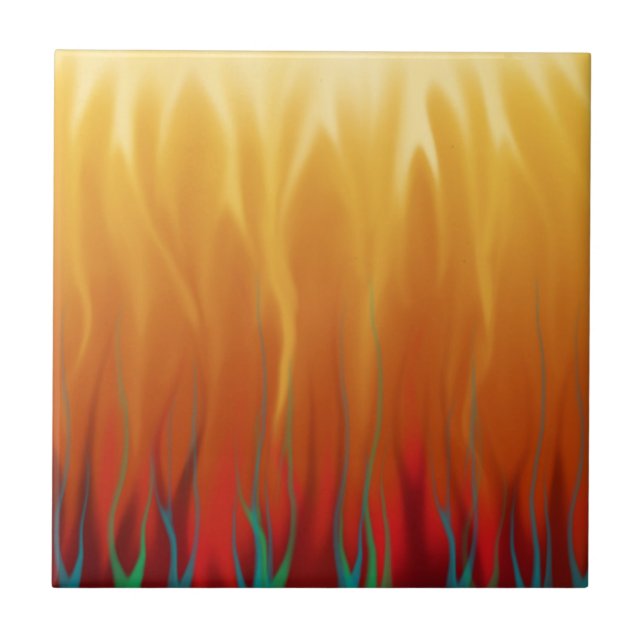 Abstrakte Kunst - Feuer - Hintergrundflammen Fliese (Vorderseite)