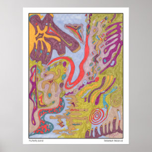 abstrakte Kunst "Flutterflyland" Poster