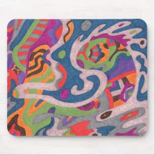 abstrakte Kunst "Fred the Cosmic Worm" Mousepad
