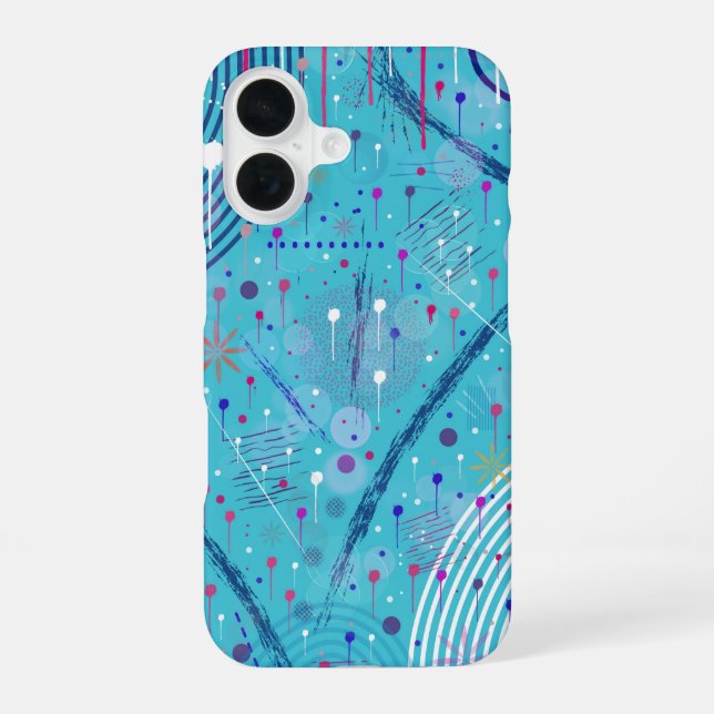 Abstrakte Kunst: Funken am Himmel iPhone 16 Hülle (Rückseite)