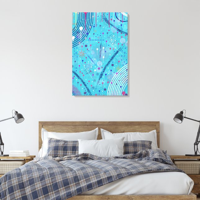 Abstrakte Kunst: Funken am Himmel Leinwanddruck (Insitu (Schlafzimmer))