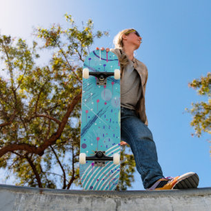 Abstrakte Kunst: Funken am Himmel Skateboard