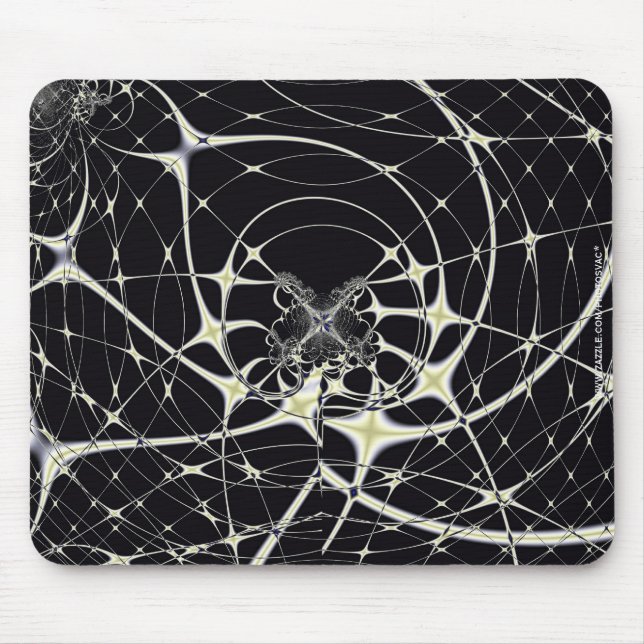 Abstrakte Kunst Goldenes Spinnennetz Mousepad (Vorne)