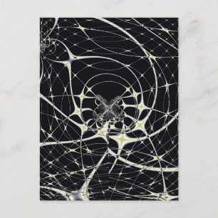 Abstrakte Kunst Goldenes Spinnennetz Postkarte